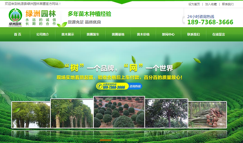 營(yíng)銷型網(wǎng)站成功案例——桃源縣綠洲園林苗圃