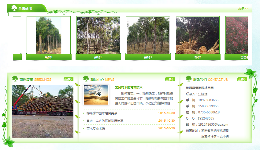 營(yíng)銷型網(wǎng)站成功案例——桃源縣綠洲園林苗圃